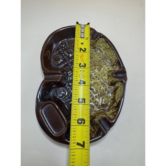 Vintage MCM Poker Patterned, Heart Shaped Ashtray, Dish, Gold And Brown - 1960s! - Picture 7 of 9